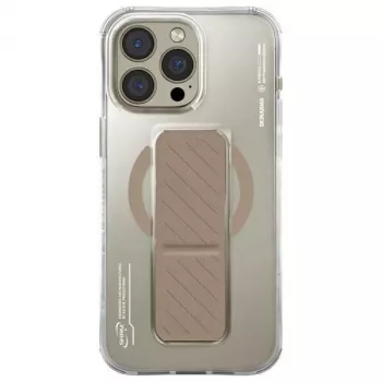 Skinarma Axon Maciņš iPhone 16 Pro Max 6.9 collu magnētiskai uzlādei + satvēriena statīvs Champagne