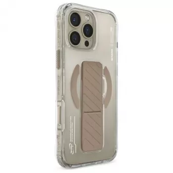 Skinarma Axon Maciņš iPhone 16 Pro Max 6.9 collu magnētiskai uzlādei + satvēriena statīvs Champagne