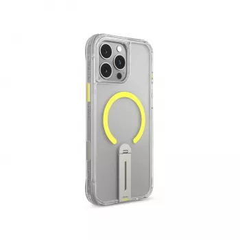 Skinarma Helix Magnētiskā uzlādes 360° Rotējoša statīva maciņš iPhone 16 Pro, Caurspīdīgs
