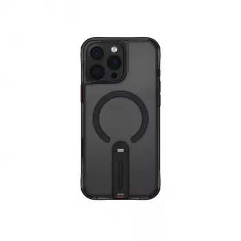 Skinarma Helix iPhone 16 Pro magnētiskās uzlādes 360° rotējošs statīva maciņš melns