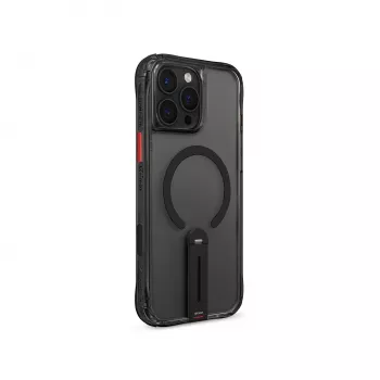 Skinarma Helix iPhone 16 Pro magnētiskās uzlādes 360° rotējošs statīva maciņš melns