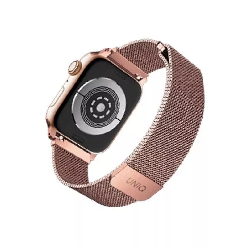 UNIQ Dante Apple Watch siksniņa no nerūsējošā tērauda, rožu zelta krāsā, 38/40/41 mm, sērijām 1-9 un SE