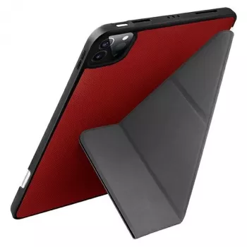 UNIQ Transforma Folio Case iPad Pro 11 collu (2021/2020) un iPad Air 10,9 collu (2022/2020) ar pretmikrobu aizsardzību, koraļļsarkans