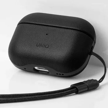 UNIQ Terra Maciņš AirPods Pro 2. paaudzei (2022/2023) - Īsta āda, Dallas Black
