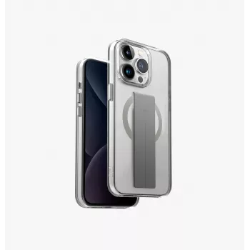 UNIQ Heldro Mag iPhone 15 Pro 6.1 collu MagClick uzlādes maciņš Melns/Vapour Smoke