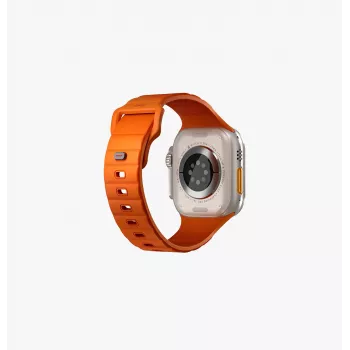 UNIQ Stride Apple Watch Series 1/2/3/4/5/6/7/8/9/SE/SE2/SE3/Ultra/Ultra 2/Ultra 3 42/44/45/49mm FKM Gumijas Siksniņa Volt Orange