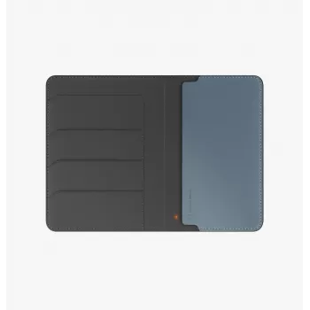 UNIQ Belmont Passport Holder ar Apple Find My un RFID bloķēšanu, pelēkzils