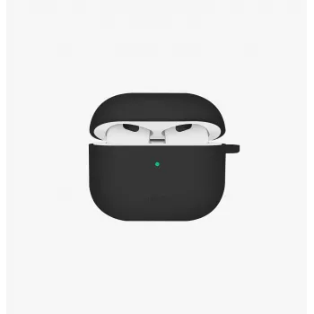 UNIQ Nexo Maciņš AirPods 4 ar Ausu Āķiem Silikona Melns