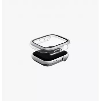 UNIQ Voute aizsargmaciņš ar rūdītu stiklu Apple Watch Series 10/11 46mm sudraba krāsā