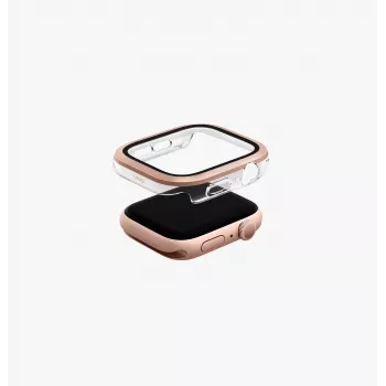 UNIQ Voute Aizsargmaciņš ar Ekrāna Aizsargu Apple Watch Series 10/11 46mm, Rūdīts Stikls, Roze Zelts