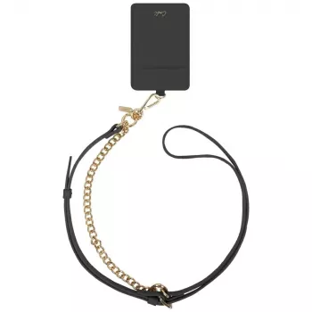 UNIQ Coehl Caryne 3-in-1 Universal Phone Lanyard ar Kartiņu Turētāju - Ebony