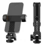 K&F Concept Tripod Mount Phone Holder ar 1/4 collu skrūvi, 360° rotācija, viedtālrunim, melns