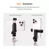 K&F Concept Tripod Mount Phone Holder ar 1/4 collu skrūvi, 360° rotācija, viedtālrunim, melns