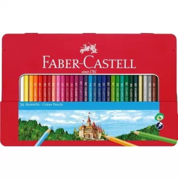 Faber-Castell Polychromos Mākslinieku krāsu zīmuļi - 12 dažādas krāsas metāla kārbā