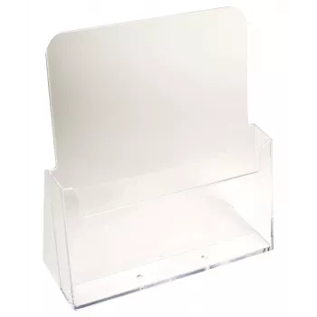 Exacompta A4 galda bukletu statīvs ar 1 kabatu, polistirols, caurspīdīgs, 85 x 235 x 247 mm (74058D)