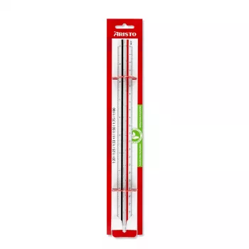 ARISTO Trīsstūrveida mēroga lineāls D-profils Balts 30 cm (AR23703EB)
