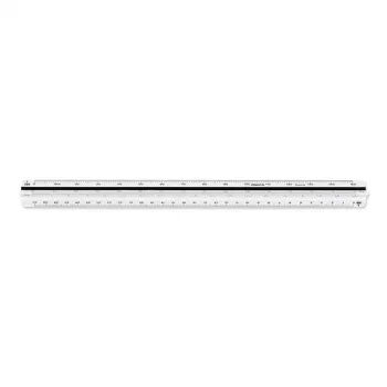 ARISTO Trīsstūrveida mēroga lineāls B tips, balts, 30 cm, 6 mērogi (AR23704EB)