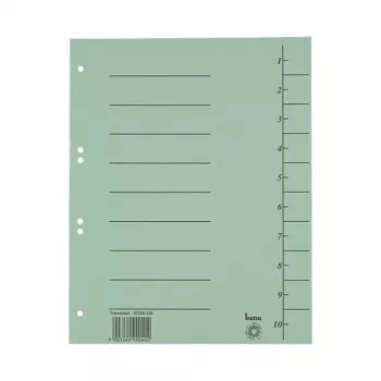 Bene 100 Trennblätter Green A4 kartona starplapas, 11 caurumi, 160 g/m²