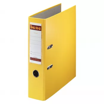 Bene 291400GE Lever Arch File A4 Yellow 80 mm Spine 600 Sheets Particle Board Paper/Plastic Laminated Cardboard