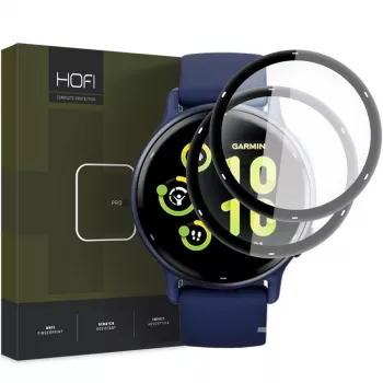 HOFI Hybrid Pro+ 2-Pack Ekrāna aizsargs Garmin Vivoactive 5 - Melns