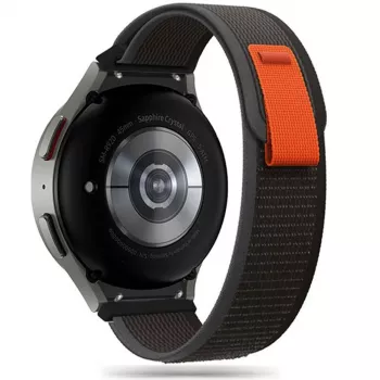 TECH-PROTECT Nylon Samsung Galaxy Watch 4 / 5 / 5 Pro / 6 / 7 / FE Melns/Oranžs
