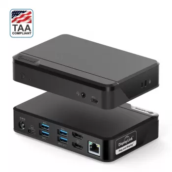 ALOGIC Universal Twin HD Docking Station - USB-C un USB-A - Melna