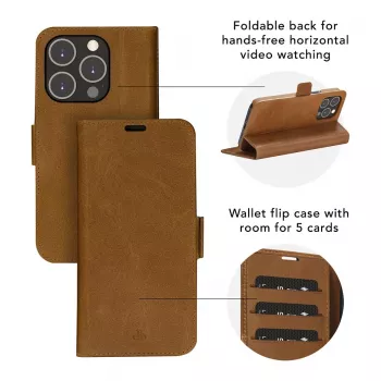 dbramante1928 Copenhagen Flip Case for Samsung Galaxy A54 - Full-Grain Leather - Light Brown