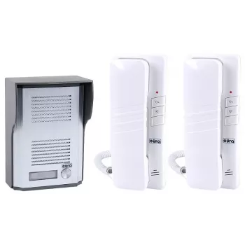 EURA ADP-48A3 (RL-3203CC) Wired Audio Intercom System - White/Silver