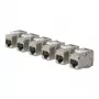 StarTech.com Cat8 Keystone Jack Module 6-Pack RJ45 Ethernet Keystone Coupler, UTP Cat8 Wall Outlet, 180 Degree, Toolless, Flat, Silver, RJ-45, Female, 25/40GBase-T