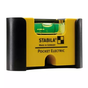 STABILA Type 81 S Pocket Electric līmeņrādis, 7 cm, dzeltens, precizitāte 1,0 mm/m, ar magnētu un jostas klipsi