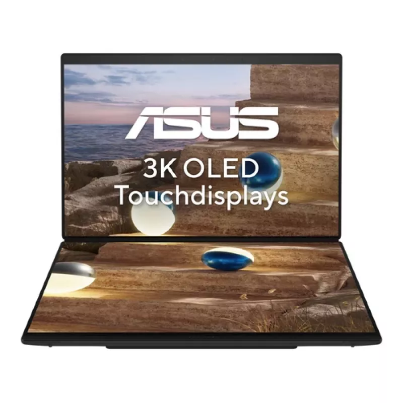ASUS Zenbook Duo UX8407AA-SN262W 2-in-1 klēpjdators, 14 collu 3K OLED skārienjūtīgs 144Hz, Intel Core Ultra 9 386H, 32GB LPDDR5x, 1TB SSD, Windows 11 Home