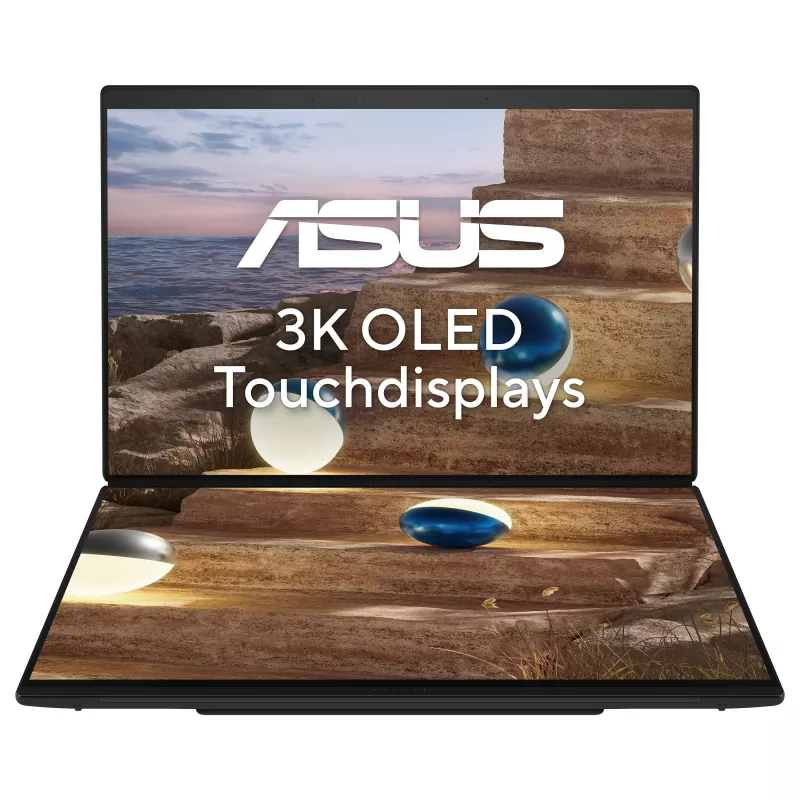 ASUS Zenbook Duo UX8407AA-SN262W 2-in-1 klēpjdators, 14 collu 3K OLED skārienjūtīgs 144Hz, Intel Core Ultra 9 386H, 32GB LPDDR5x, 1TB SSD, Windows 11 Home