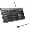 UNITEK SlimTap vadu biroja tastatūra, USB-A, pelēka