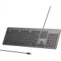 UNITEK SlimTap vadu biroja tastatūra, USB-A, pelēka
