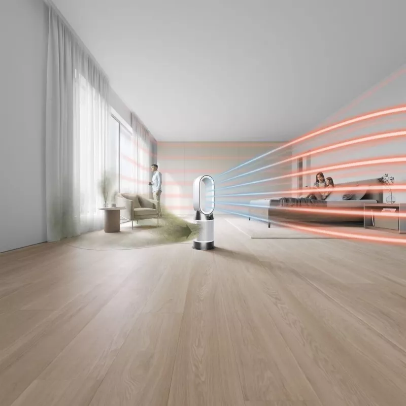 Dyson Purifier Hot+Cool HP1 Gaisa attīrītājs, sildītājs un ventilators, 27 m², 61,4 dB, Balts/Zelts