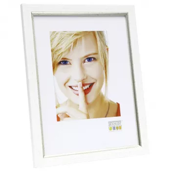 Deknudt S46AF1 Vienreizējs foto rāmis 13x18 cm Sudraba MDF Plastmasa Balts Passe-Partout