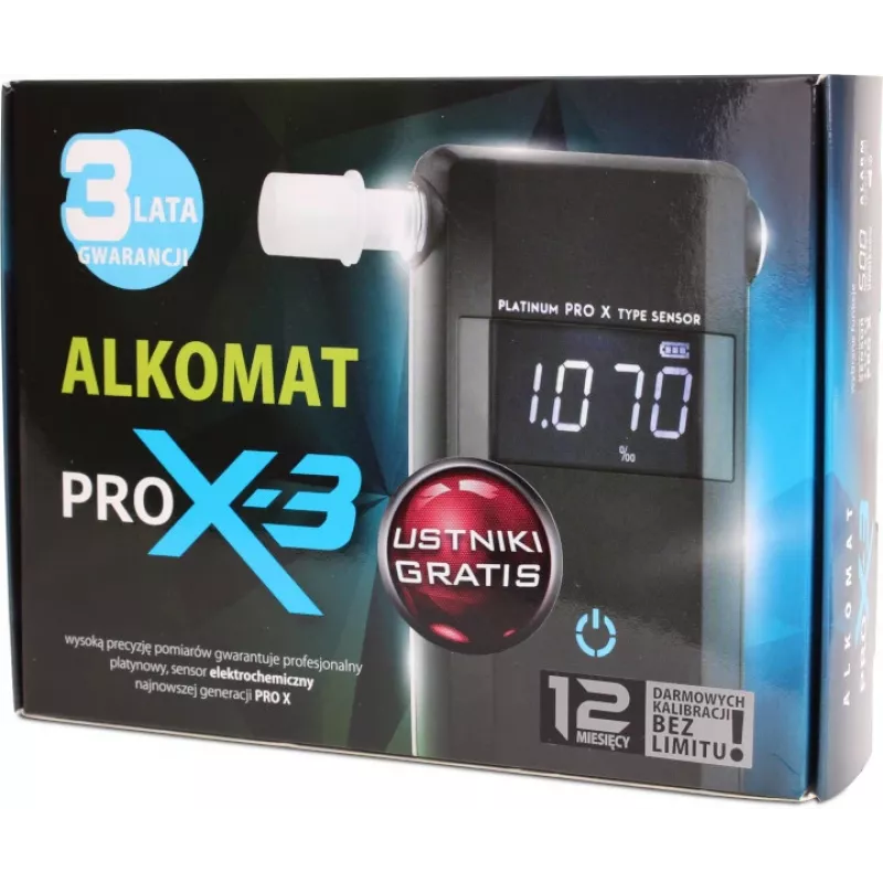 AlcoFind PRO-X-3 Breathalyzer ar iemutņiem, 12 mēnešu kalibrācija