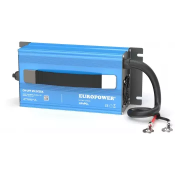 EUROPOWER CH-LFP/24/25 LiFePO4 Battery Charger 29.2V 25A M8 Ring Terminals