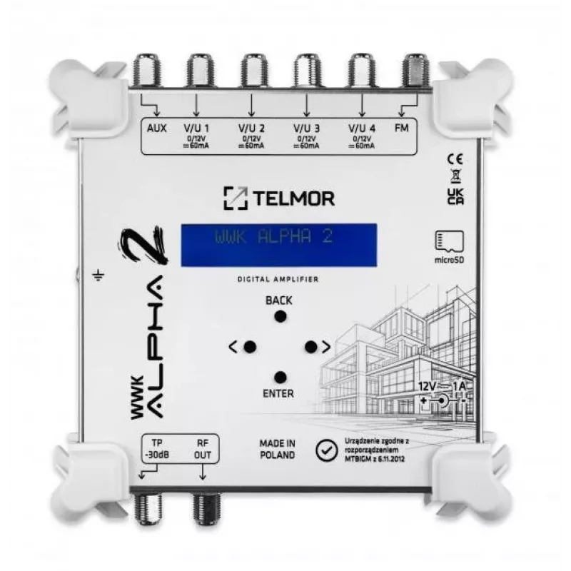 TELMOR WWK-ALPHA-2 Digitālais kanālu pastiprinātājs