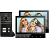 Eura VDP-80C5 Divģimeņu video domofonu sistēma, melna, 2x 7 inch LCD, FHD, 2 ieejas, 1080p kamera, RFID lasītājs, virsmas montāža