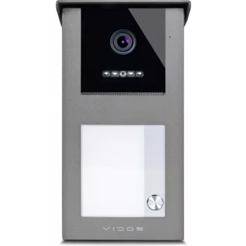 VIDOS IPX S101-1 āra panelis ar RFID lasītāju, 2MP kameru, PoE, melns