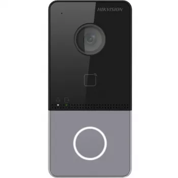 Hikvision DS-KV6113-PE1(C) Video durvju zvans ar 2 MP kameru, PoE, Mifare karšu lasītāju, IP65, IK08, melns