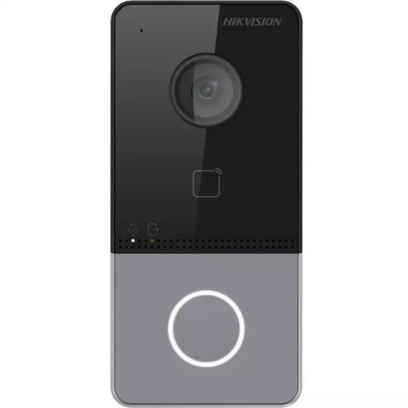 Hikvision DS-KV6113-PE1(C) Video durvju zvans ar 2 MP kameru, PoE, Mifare karšu lasītāju, IP65, IK08, melns