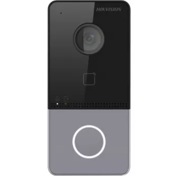 Hikvision DS-KV6113-PE1(C) Video durvju zvans ar 2 MP kameru, PoE, Mifare karšu lasītāju, IP65, IK08, melns