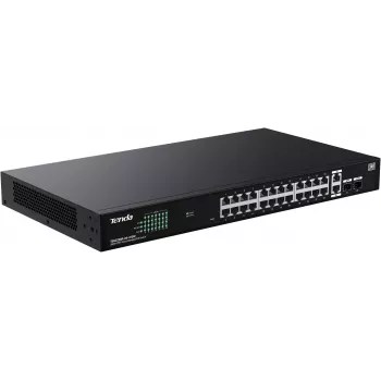 Tenda TEG2228P-24-410W Pārvaldāms PoE+ slēdzis 26x Gigabit Ethernet + 2x SFP, 410W