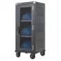 Manhattan 181471 Mobile Device Management Cart, Black, 32 Devices, 32 AC Outlets, 3680W