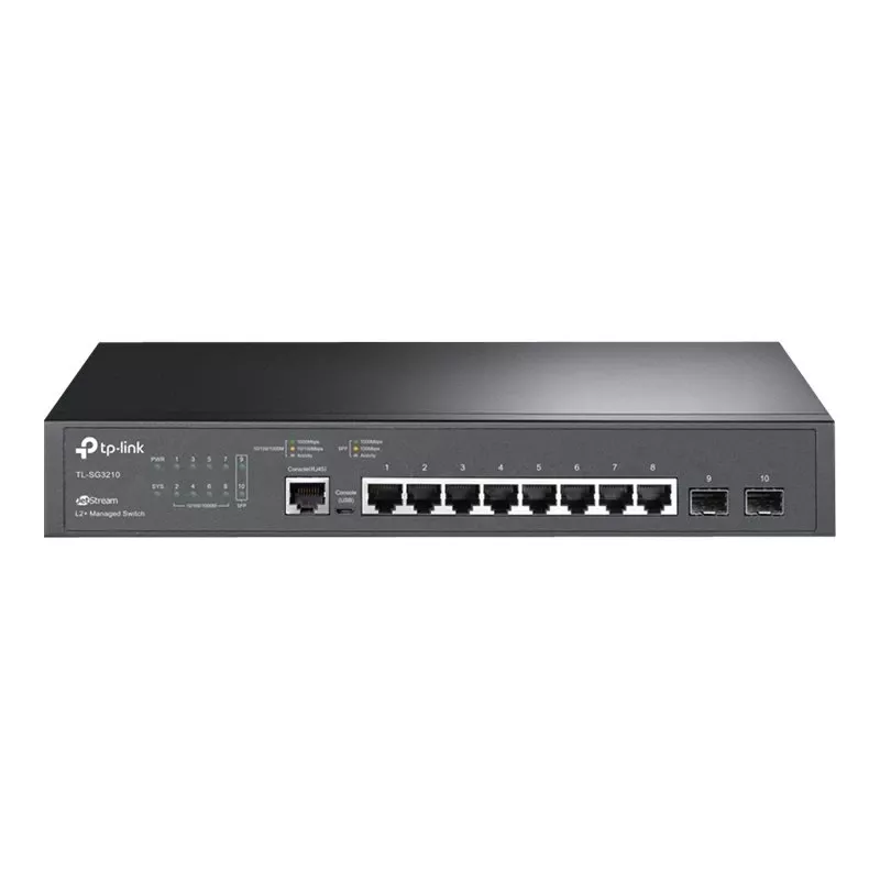TP-Link LiteWave SG3210 L2 Managed Switch ar 8 Gigabit portiem un 2 SFP slotiem