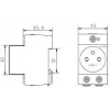 Noark Ex9DS-F 106194 Modulārā kontaktligzda, DIN sliede TH-35, 2,5 M, Schuko (F tips), 16 A, 250 V, balta/pelēka
