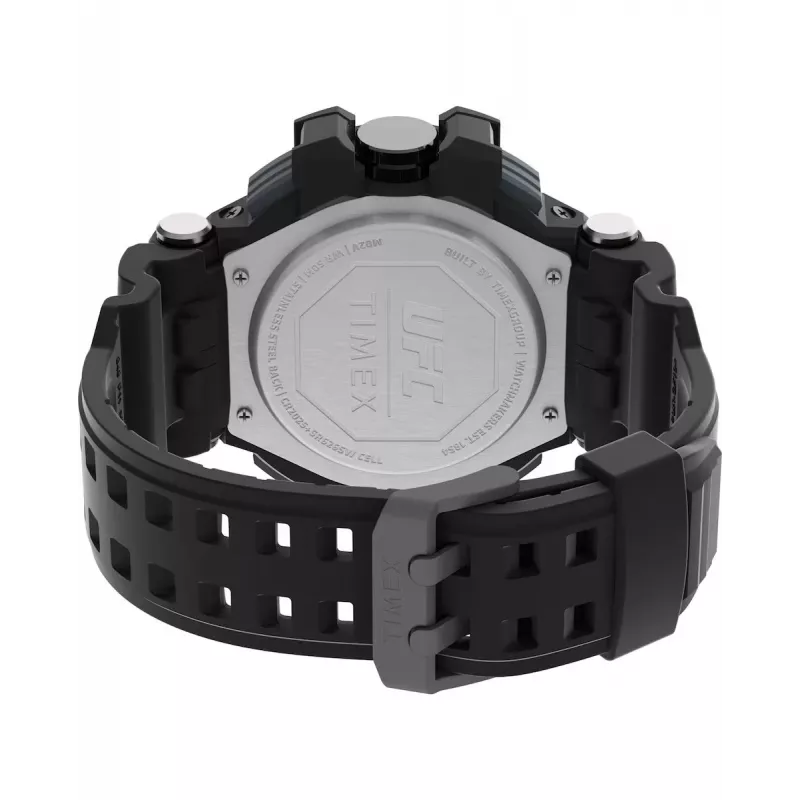 TIMEX vīriešu digitālais pulkstenis TW5M51800 53mm sveķu korpuss, melna sveķu siksniņa, pelēks ciparnīca, INDIGLO naktsgaisma, 100m ūdensizturība