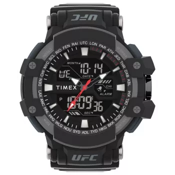 TIMEX vīriešu digitālais pulkstenis TW5M51800 53mm sveķu korpuss, melna sveķu siksniņa, pelēks ciparnīca, INDIGLO naktsgaisma, 100m ūdensizturība